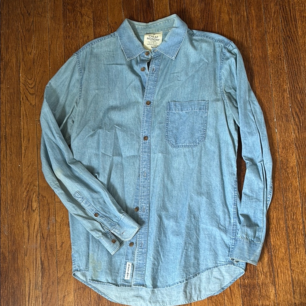 Cheap Monday Blue Casual Button Down Shirt